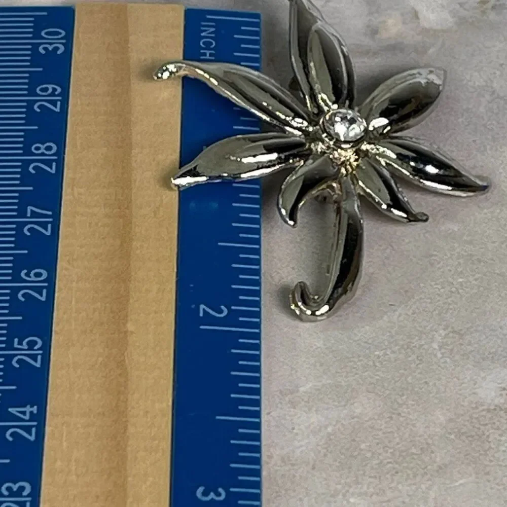 Vintage Japanese Maple rhinestone brooch